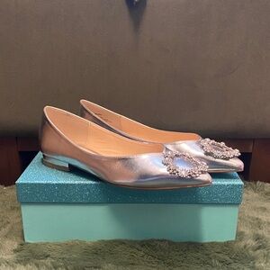 Chic Women's Metallic Loafers with Embellishments